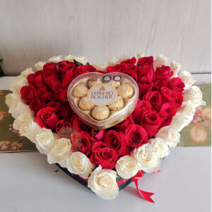 Corazón De Rosas Con Ferrero Corazón